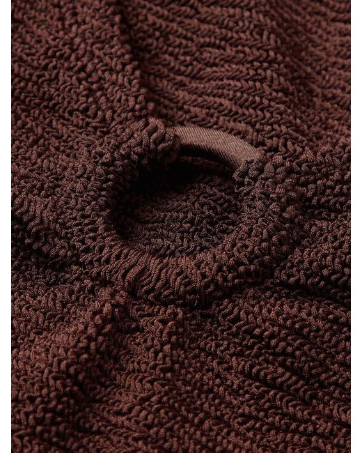 Hunza G Brown Coverage Celine Swim With Tonal Hoops