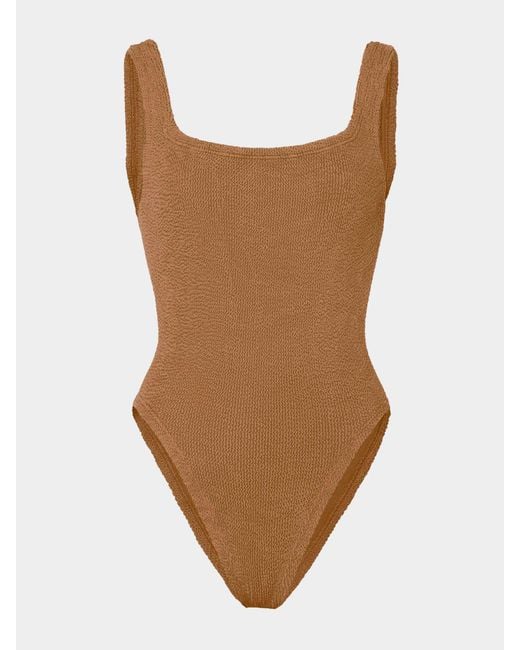 Hunza G Brown Square Neck Swim