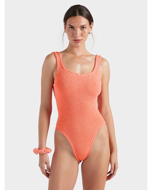 Hunza G Pink Square Neck Swim