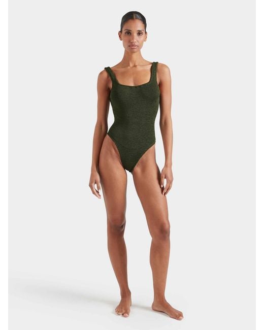 Hunza G Green Coverage Square Neck Swim