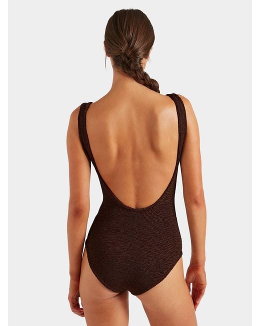 Hunza G Brown Coverage Square Neck Swim