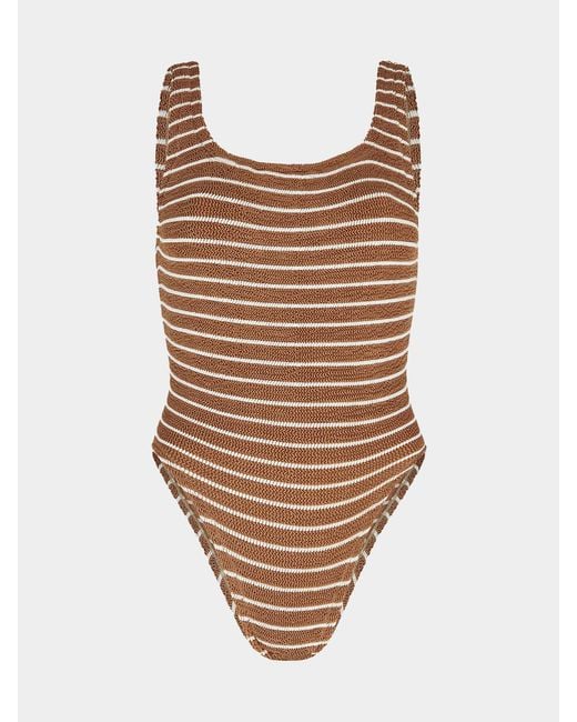 Hunza G Brown Square Neck Swim