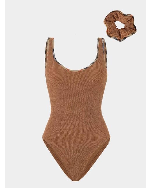 Hunza G White Burberry X Faye Swim