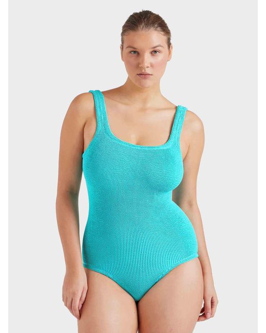 Hunza G Blue Coverage Square Neck Swim