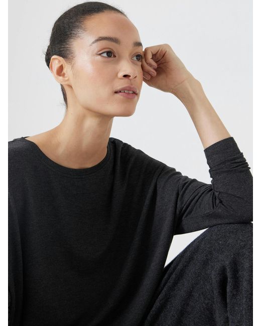 Hush Black Gillian Wide Jersey Top
