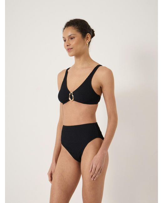 Hush Natural Hammered Trim Crinkle Bikini Top