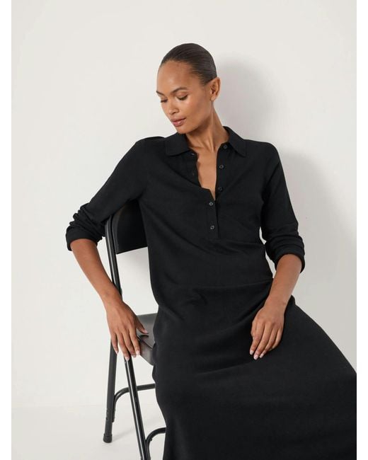 Hush White Polo Neck Knitted Midi Dress
