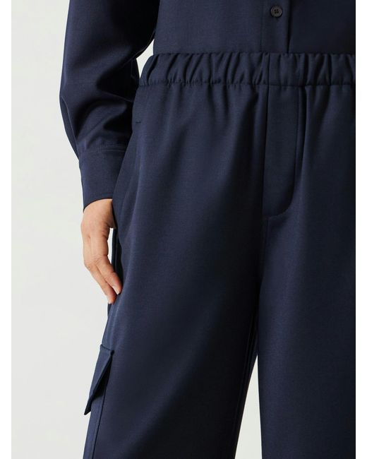 Hush Blue Ava Wool Cargo Trousers