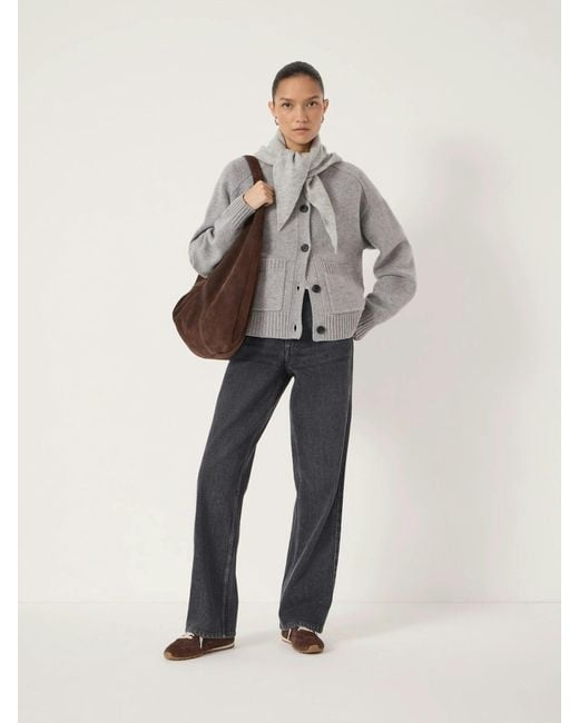 Hush Gray Soph Crew Neck Merino Cardigan