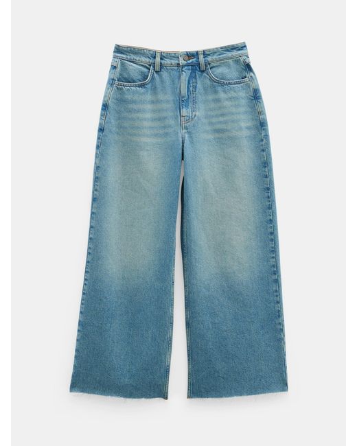 Hush Blue Abi Cropped Wide Leg Jeans