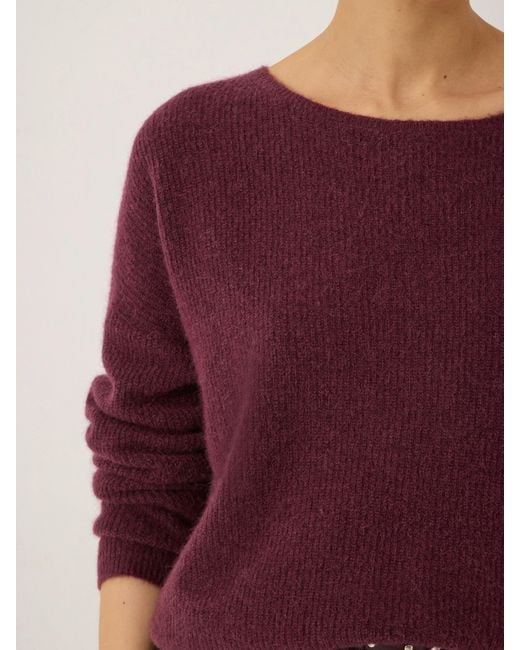 Hush Red Bryony Slash Neck Knitted Jumper