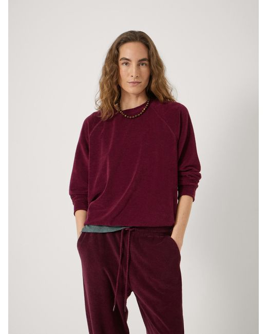 Hush Red Towelling Raglan Sweatshirt