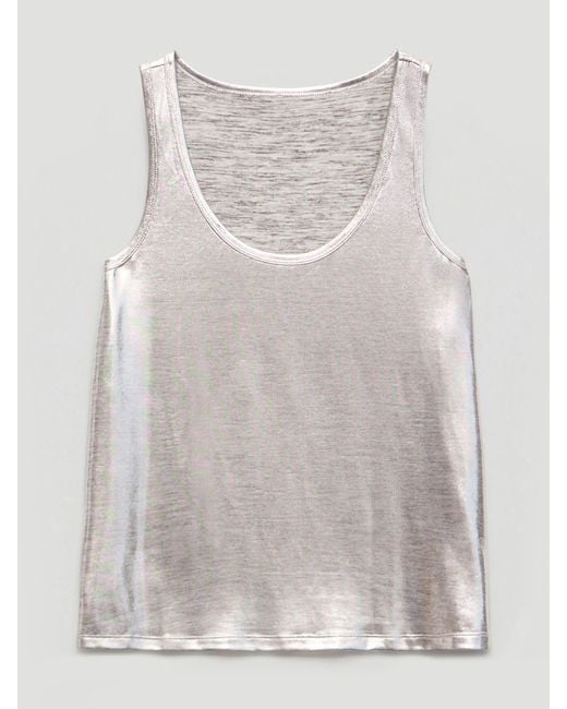 Hush White Metallic Slub Vest