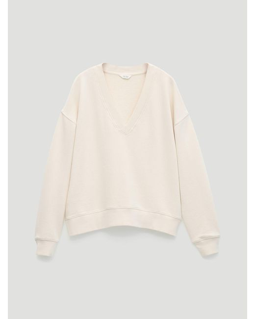 Hush Natural Cleo V-Neck Cotton Sweatshirt
