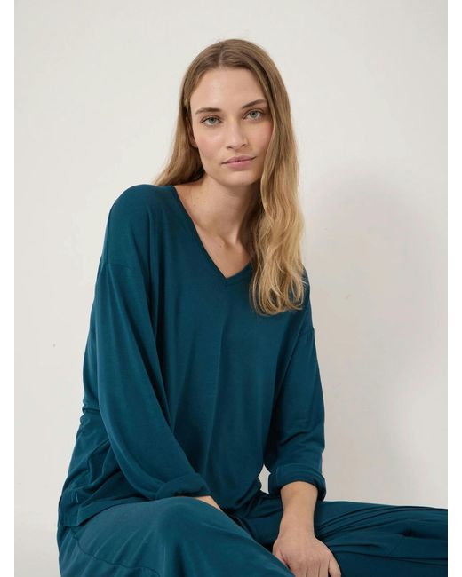 Hush Blue Nox Jersey V-Neck Pyjamas