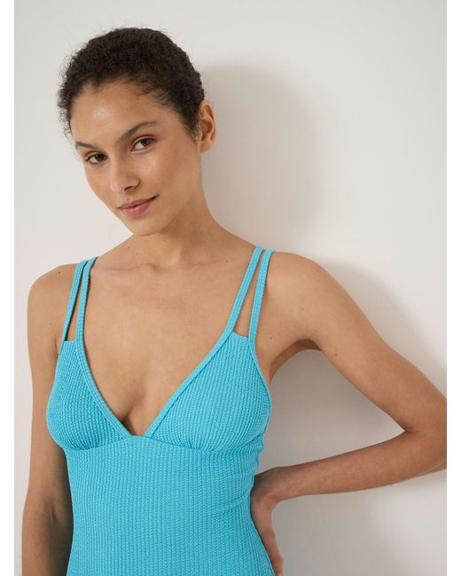 Hush Blue Dina Crinkle Double Strap Swimsuit
