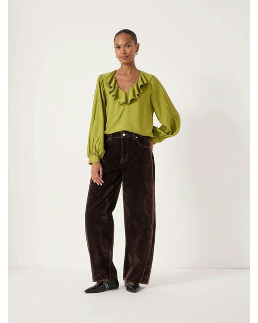 Hush Green Air Flow Ruffle Blouse