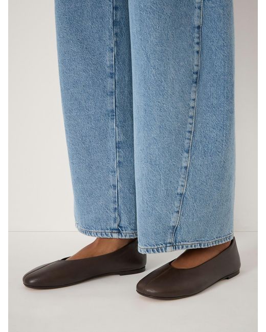 Hush Blue Bertie Round Toe Leather Ballet Flats
