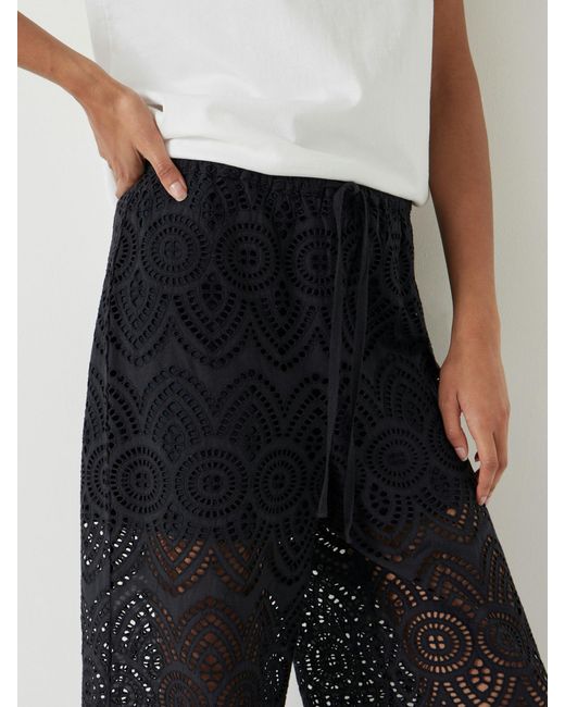 Hush White Cotton Broderie Trousers