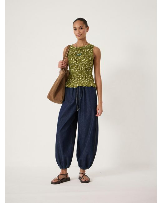 Hush Green Shirred Chiffon Top