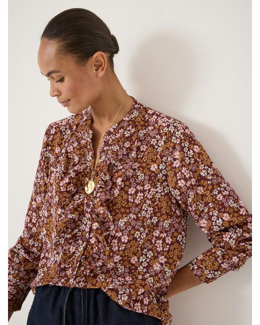 Hush Blue Elowen Long Sleeve Ruffle Shirt