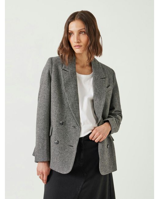 Hush Gray Allie Oversized Stripe Shirt