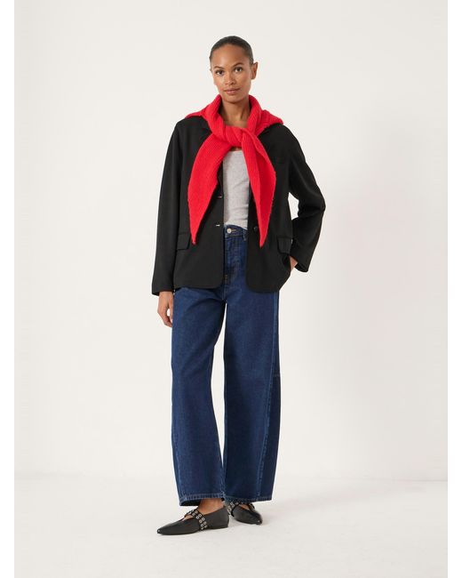 Hush Blue Relaxed Jersey Ponte Blazer