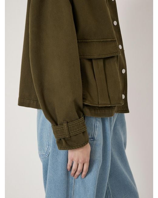 Hush Green Melinda Supersoft Relaxed Funnel Neck Utility Jacket
