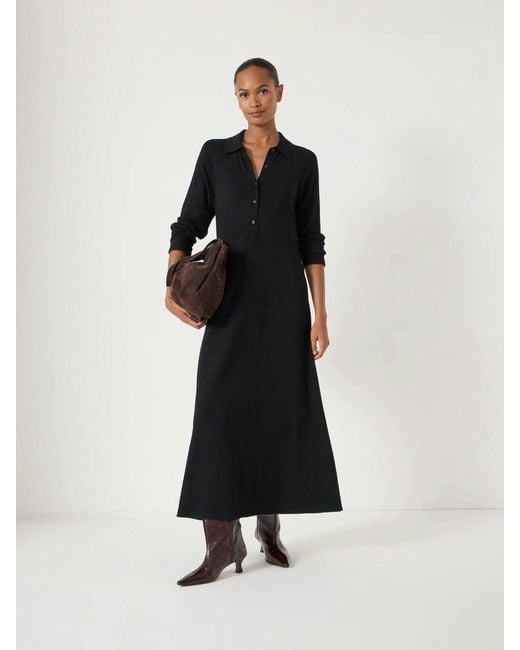 Hush White Polo Neck Knitted Midi Dress
