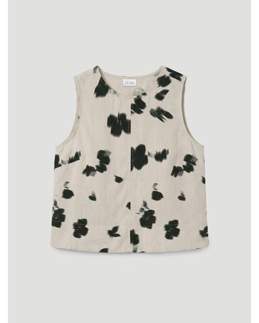 Hush White Vera Linen Blend Shell Top