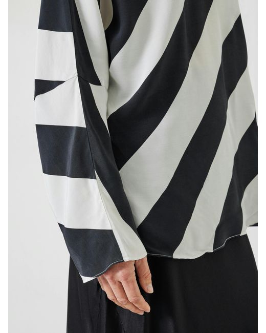 Hush White Whitney Diagonal Oversized Stripe Top