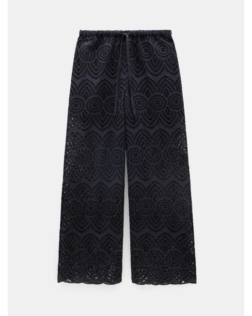 Hush White Cotton Broderie Trousers