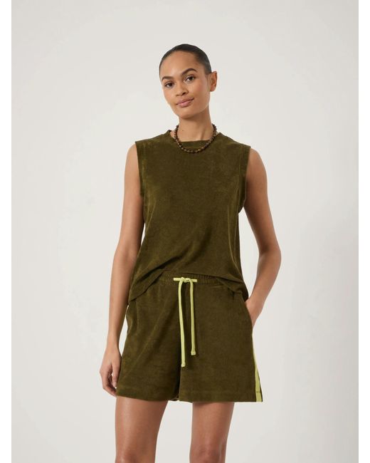 Hush Green Dree Cotton Towelling Shell Top