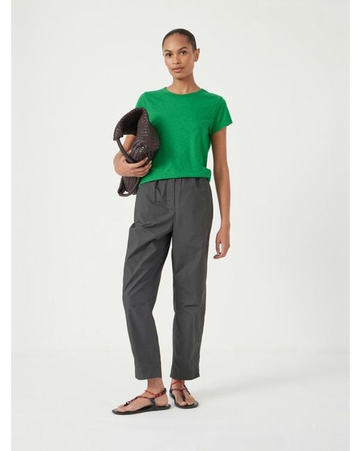 Hush Green Slim Fit Slub Cotton Crew Neck T-Shirt