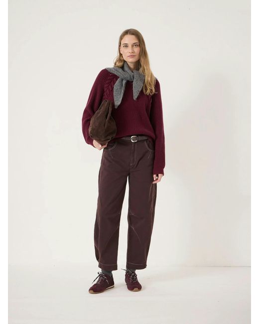 Hush Red Mel Wool Blend Plait Trim Jumper