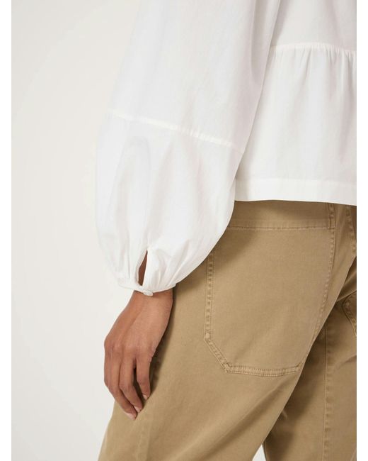 Hush White Beck Cotton Peplum Blouse