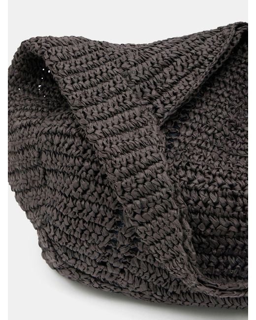 Hush Black Raffia Oversized Tote Bag