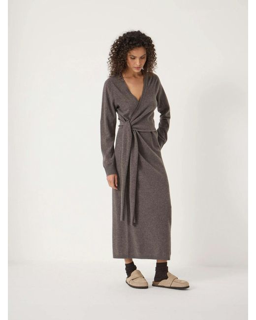 Hush Natural Merino V-Neck Tie Detail Dress