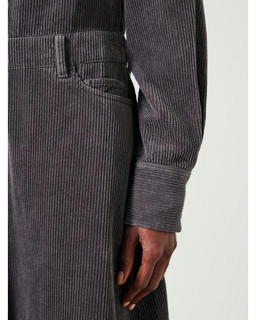 Hush Gray Bella Corduroy Long Sleeve Maxi Dress