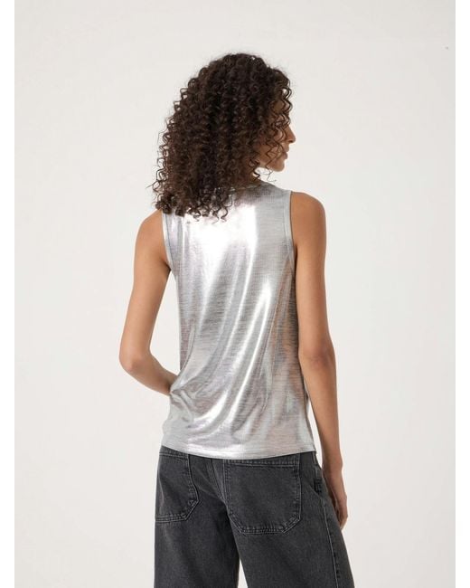 Hush White Metallic Slub Vest