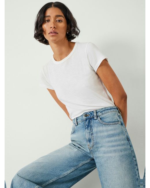 Hush Blue Abi Cropped Wide Leg Jeans