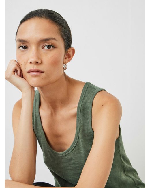 Hush Green Cotton Slub Tank Top