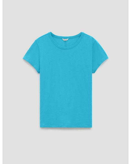 Hush Blue Slim Fit Slub Crew T-Shirt