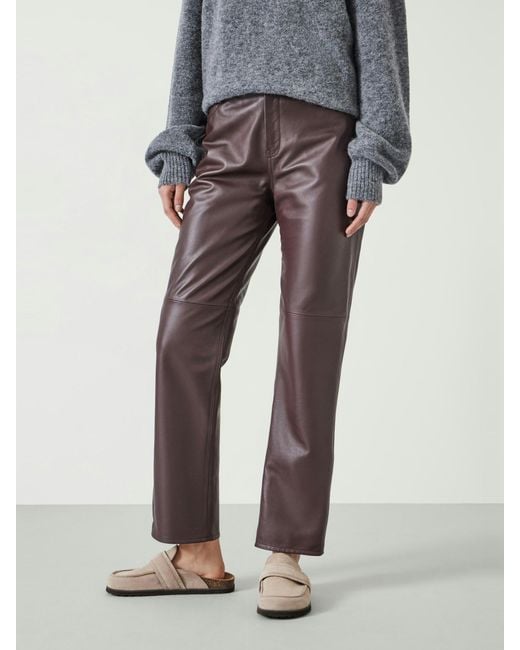 Hush Gray Colette Leather Straight Leg Trouser