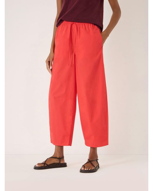 Hush Juno Pull On Laundered Cotton Barrel Leg Trousers