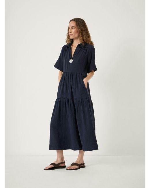 Hush Blue Maeve Cotton Cheesecloth Shirt Dress