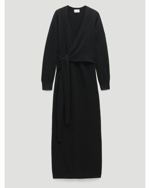 Hush White Merino V-Neck Tie Detail Dress