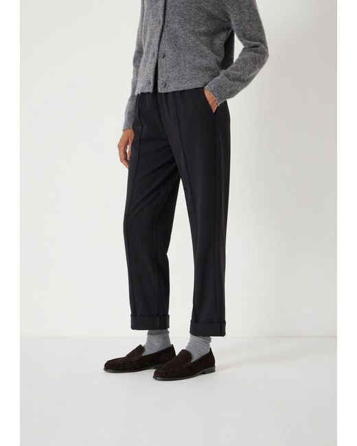 Hush Black Slim Pull On Tailored Trousers
