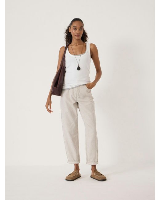Hush White Scoop Neck Ribbed Vest