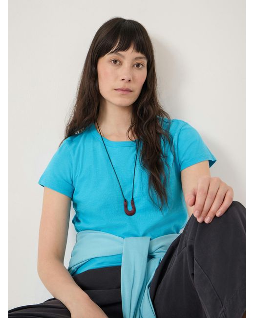 Hush Blue Slim Fit Slub Crew T-Shirt